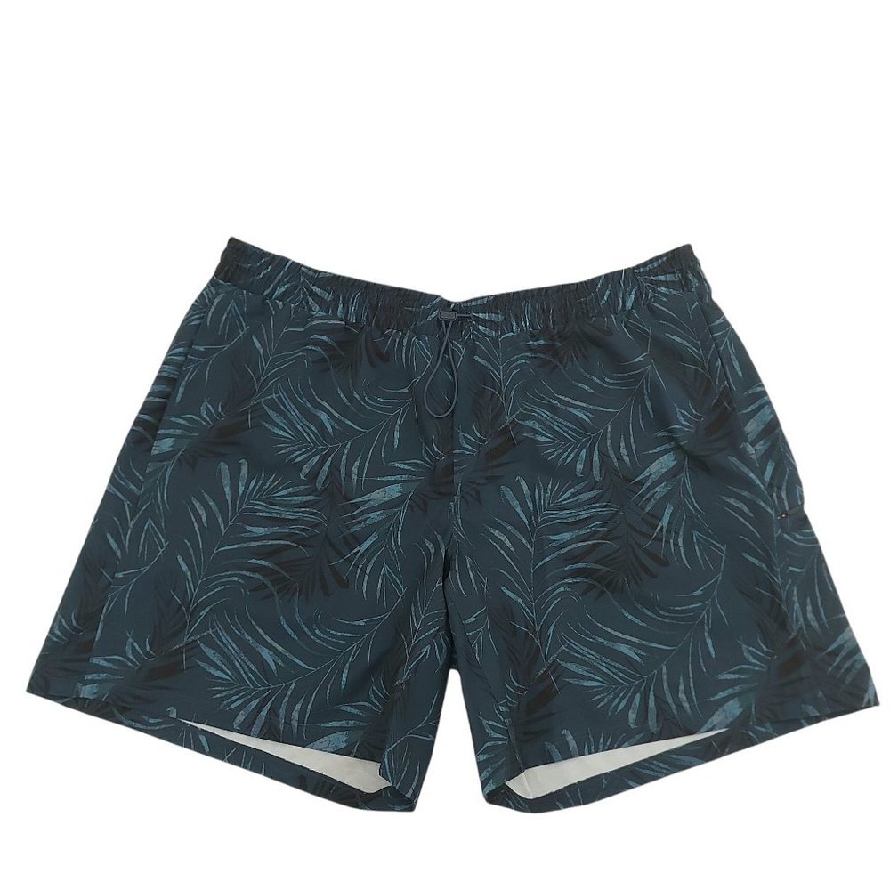 All In Motion Board Shorts Mens XL Green Tropical Print Summer Beach Outdoor